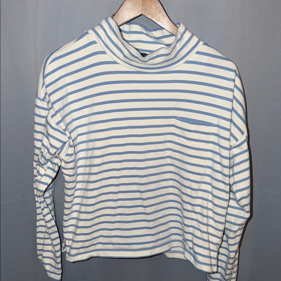 Vineyard Vines Tops - Vineyard Vines Funnel Neck Striped Long Sleeve Tee Coastal Organic Cotton Size M